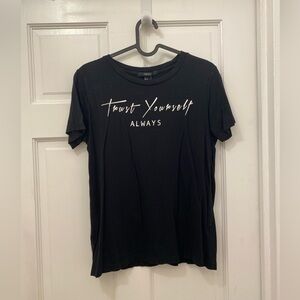 Black T-shirt, size small
